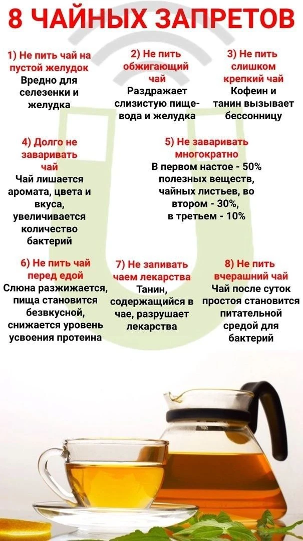 8 правил для тех, кто любит пить чай ☕