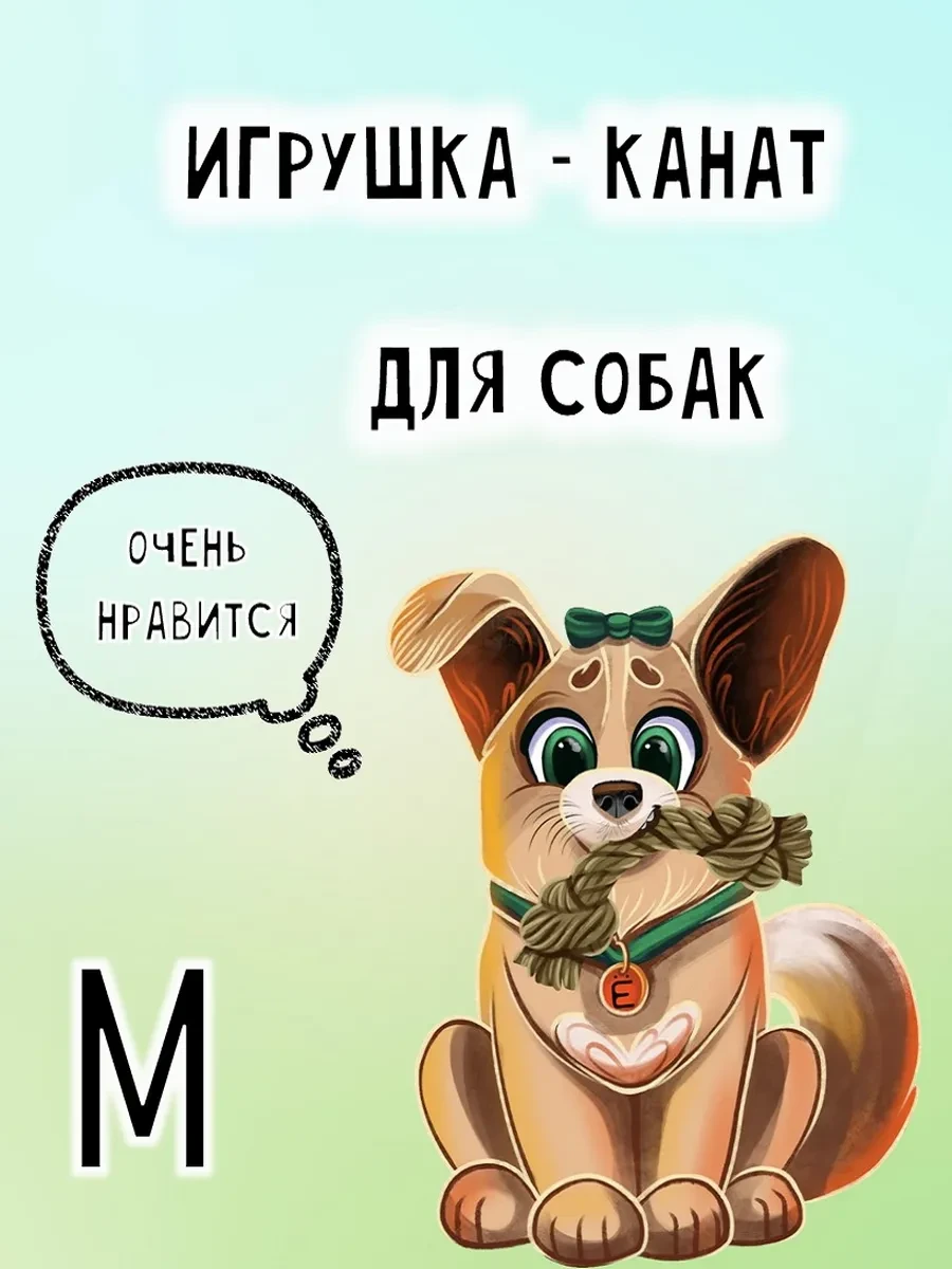 ⚡️ Игрушка для собак Канат из кокосового волокна M, Ёжки-Палки