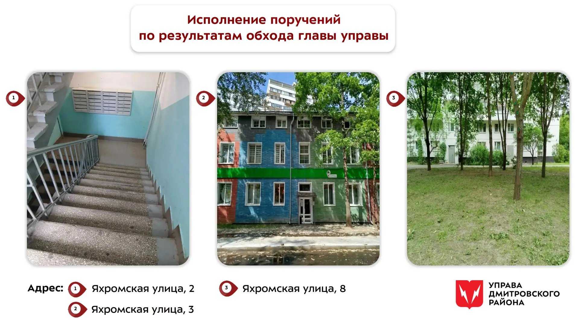 🔘 Выполнение поручений по итогам обхода территории