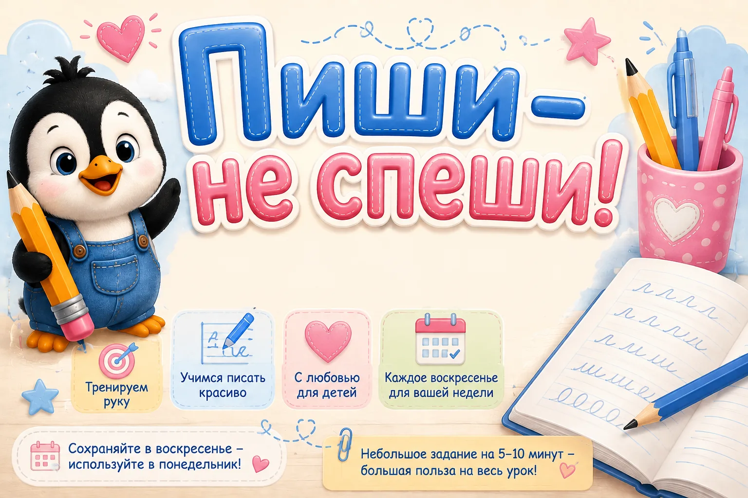 ✍️ Пиши - не спеши! Для началки, с любовью❤️