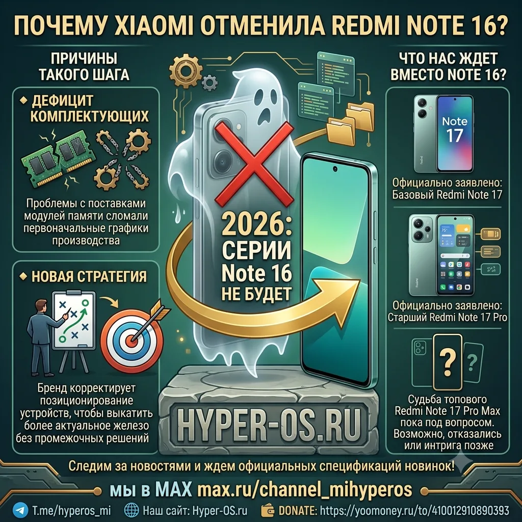 Почему Xiaomi отменила Redmi Note 16? 🤔