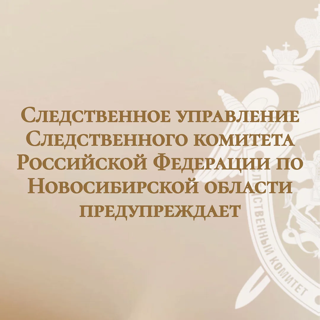 ❗️Следственное управление СК России по Новосибирской области предупреждает об ответственности за нар