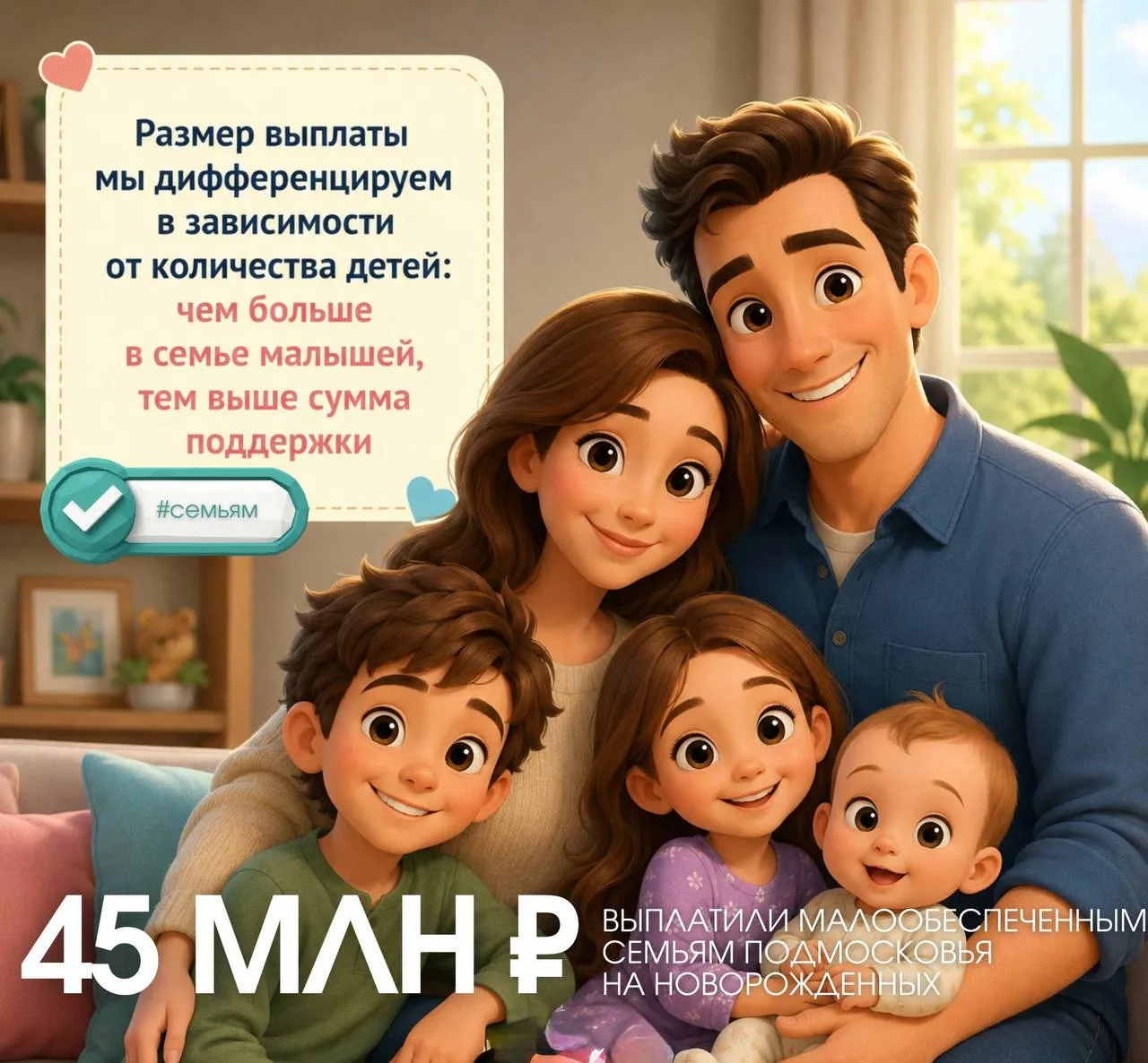 В Подмосковье продолжают важную и адресную работу по поддержке семей с новорожденными