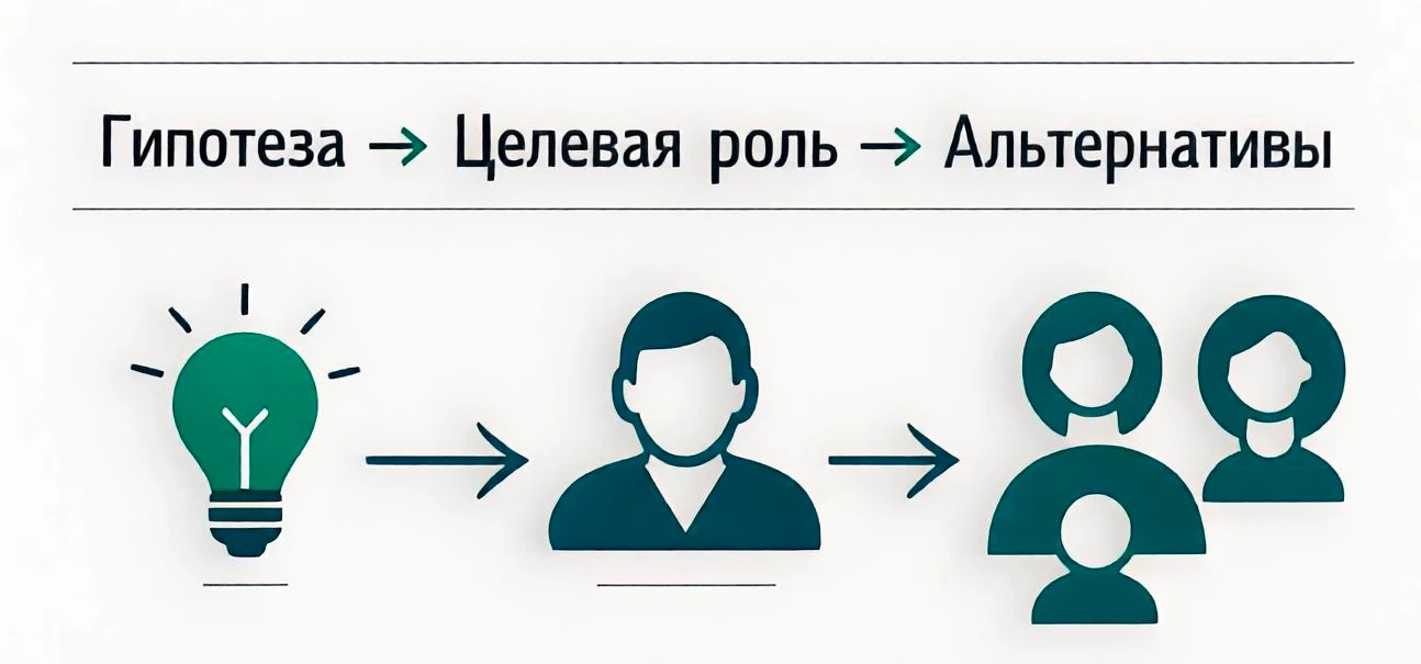 Как мы нормализуем вход: не «ищем кого-нибудь», а работаем с гипотезой
«Если в задаче нет гипотезы, 