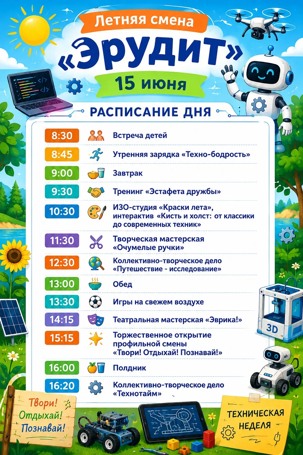 ☀️"ЭРУДИТ": старт второй смены!🎉

Уже завтра откроется новая смена нашего летнего лагеря "Эрудит"! 
