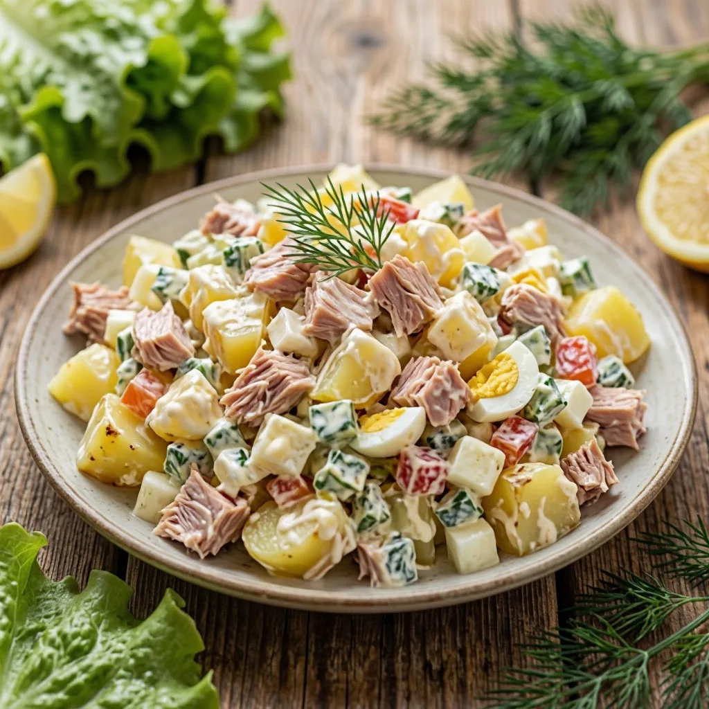 Салат с тунцом и картошкой😋