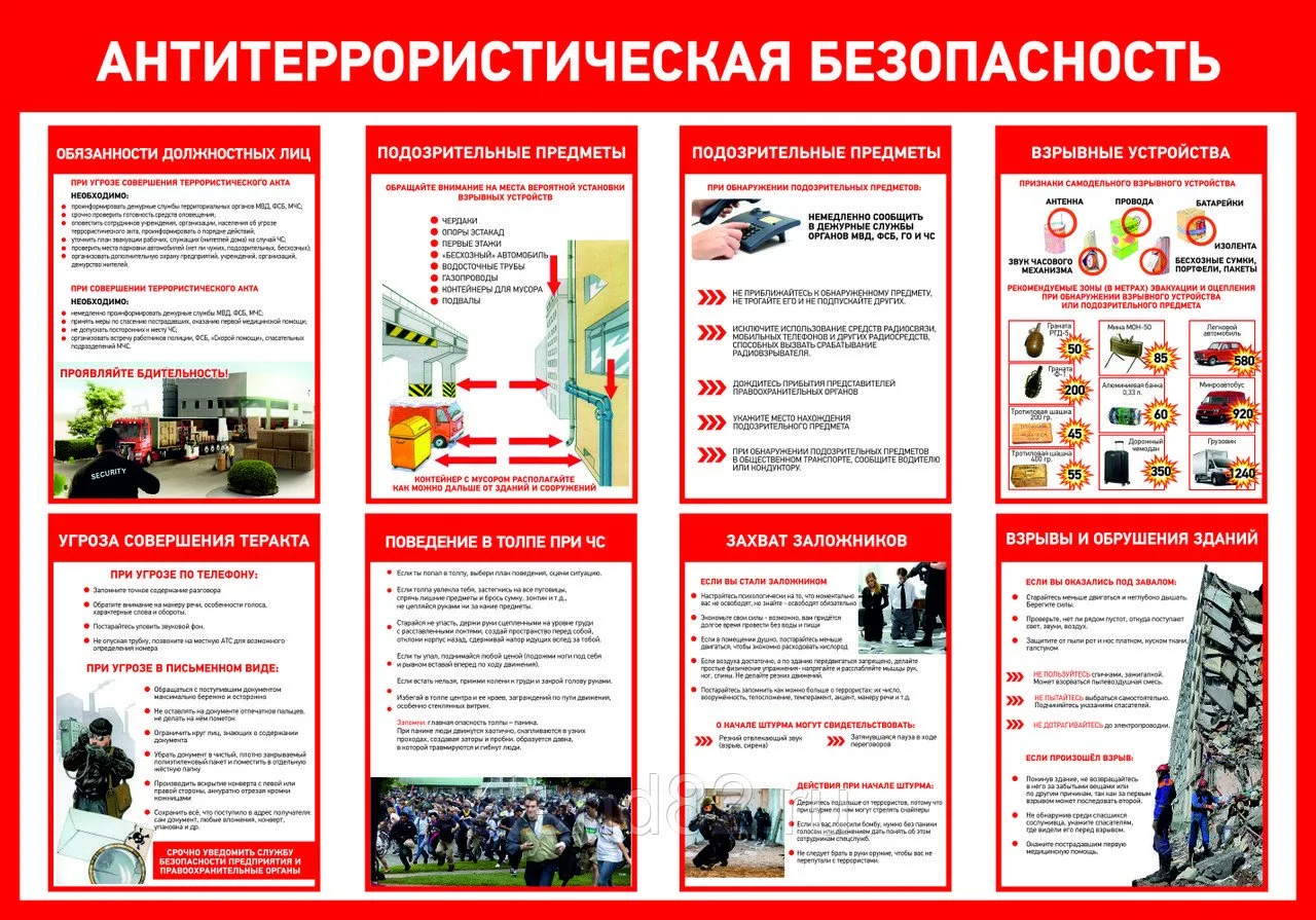 📌Информация по пожарной и антитеррористической безопасности: