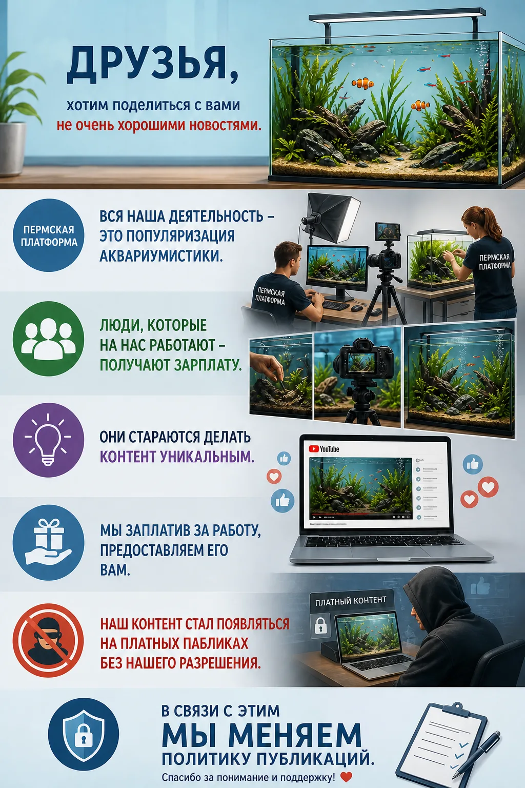 👋 Друзья, хотим поделиться с вами не самыми приятными новостями.