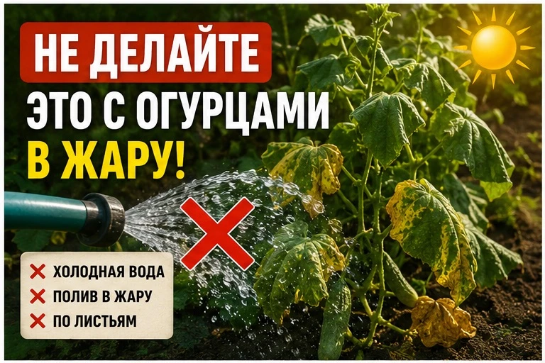 🚫 НЕ ДЕЛАЙТЕ ЭТО С ОГУРЦАМИ В ЖАРУ

🥒 Огурцы в жару могут резко остановиться в росте — и виноваты 