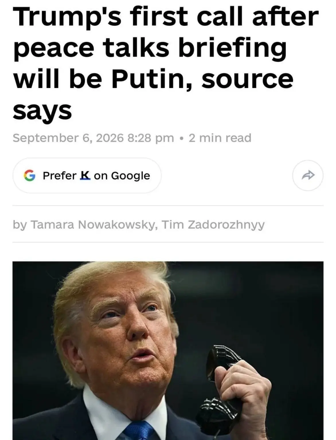 Трамп после доклада Уиткоффа и Кушнера о переговорах в Москве и Киеве сначала позвонит ...