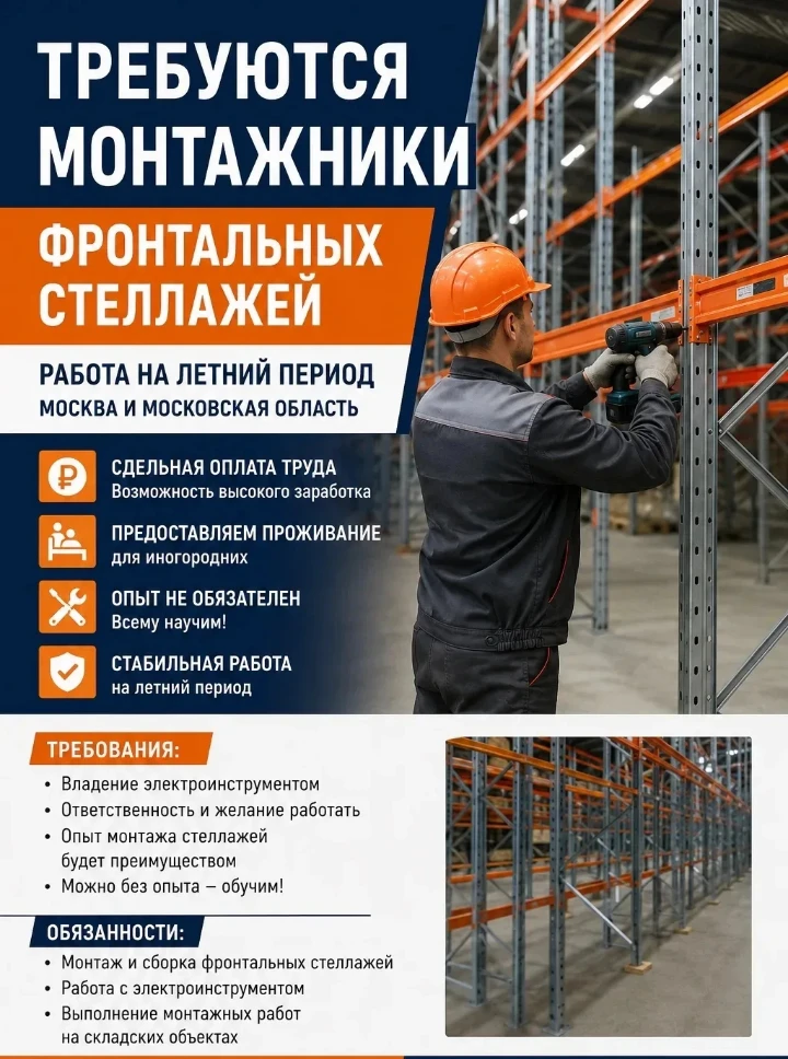 Вакансия: Монтажник стелажей
Компания: Олег
Описание: Писать в лс мах
Зарплата: От 120000
Адрес: Мос