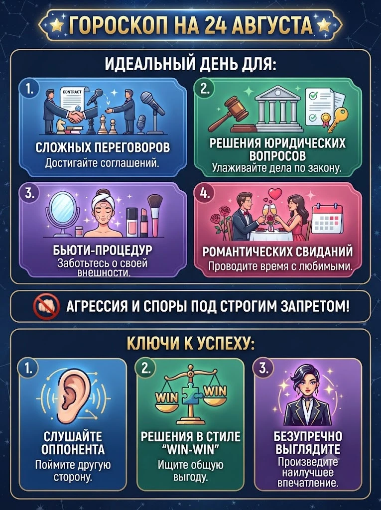 🌟 ГОРОСКОП НА 24 АВГУСТА 🌟