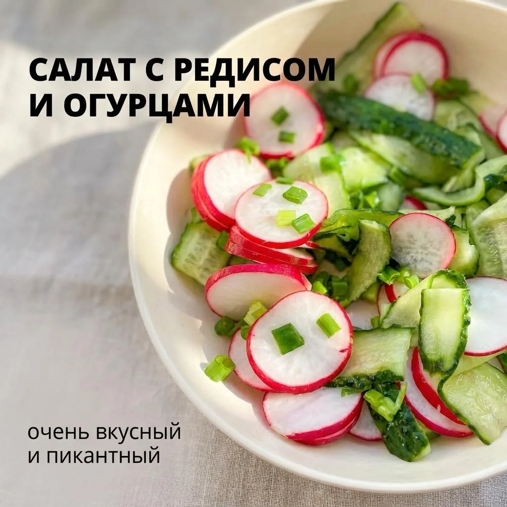 6 салатиков для дачи или летнего обеда ☀️  Сохраняйте подборку! Лето длинное)  💫1. Салат с молодым р