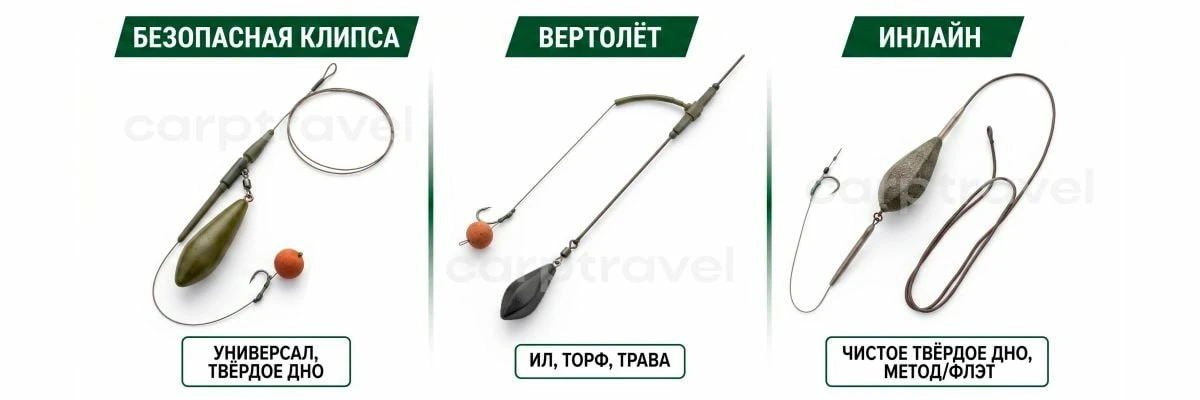 Какой монтаж для карповой ловли лучше
Здесь нет универсального ответа, и любой, кто скажет вам «став