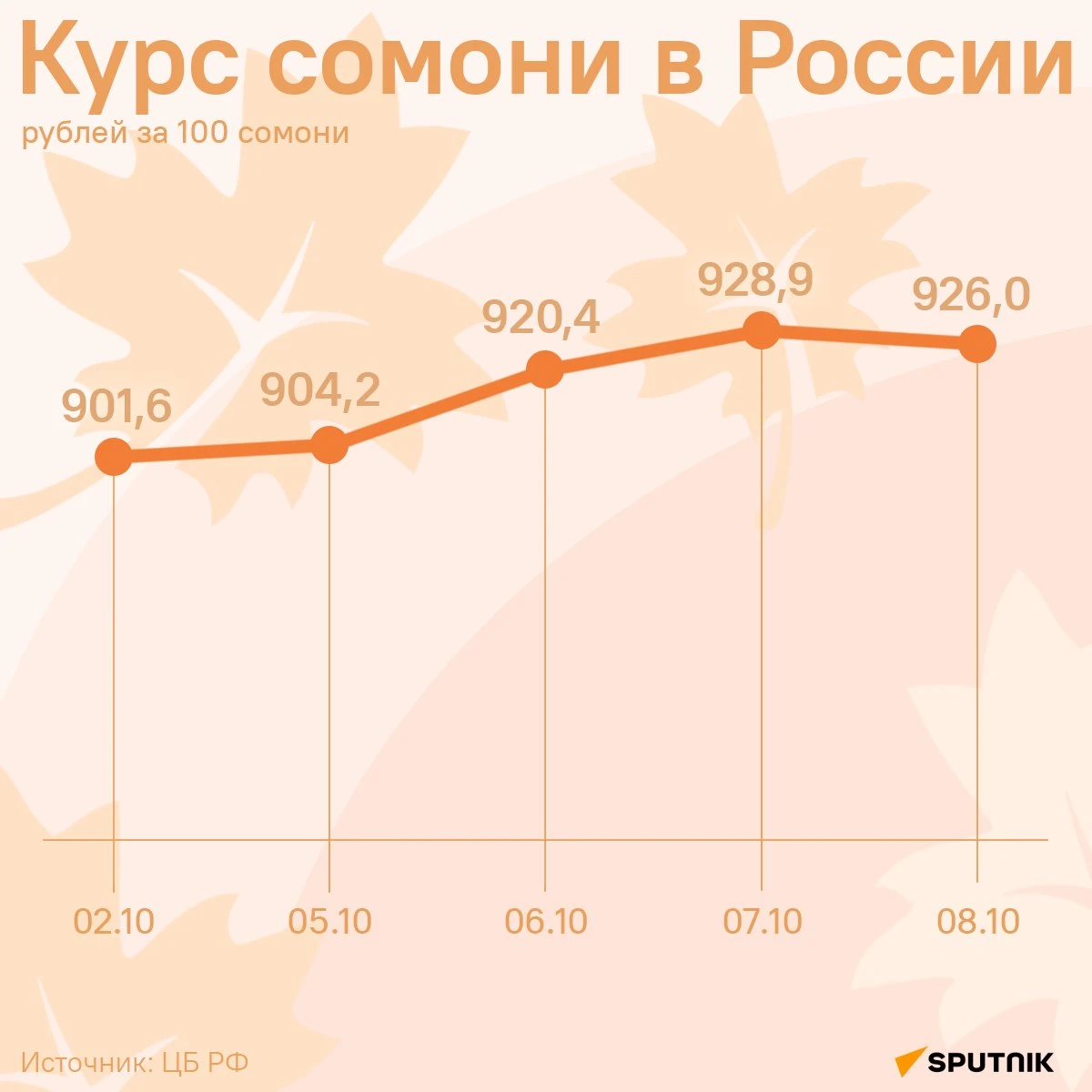 Курс сомони в России снизится на 2,9 рубля за сотню к четвергу, сообщает ЦБ РФ. Подробн...