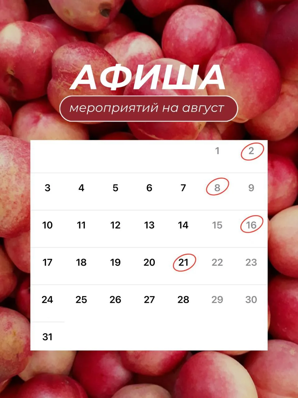 ✨ Август обещает быть насыщенным!

Мы подготовили для вас встречи, на которых можно не только практи