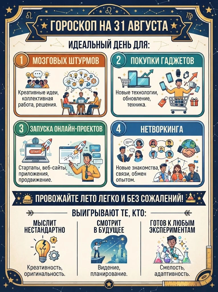 🌟 ГОРОСКОП НА 31 АВГУСТА 🌟