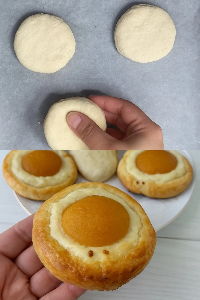 Творожные ватрушки с фруктами