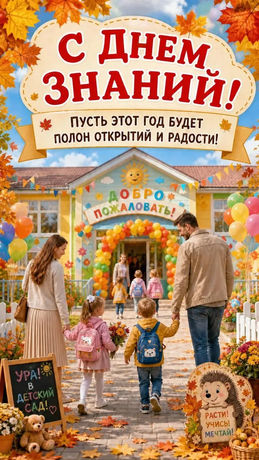 🔔 С Днём знаний и началом нового учебного года, наш любимый детский сад! 🍁🎈✨