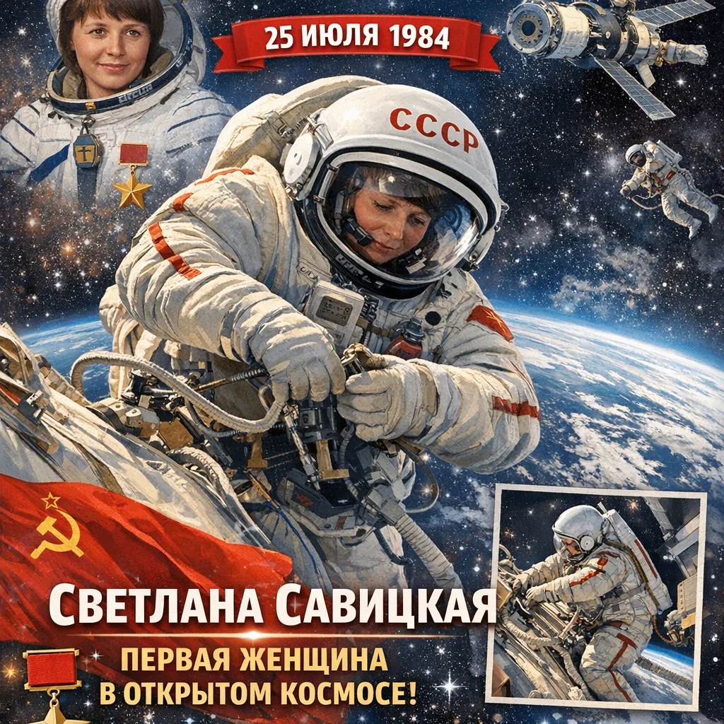 Ровно 42 года назад, 25 июля 1984 года, советская космонавтка Светлана Савицкая совершила то, что на