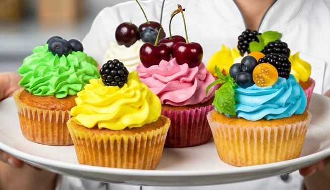 🧁 Ванильные капкейки с ягодами — воздушные, нежные, тающие во рту!