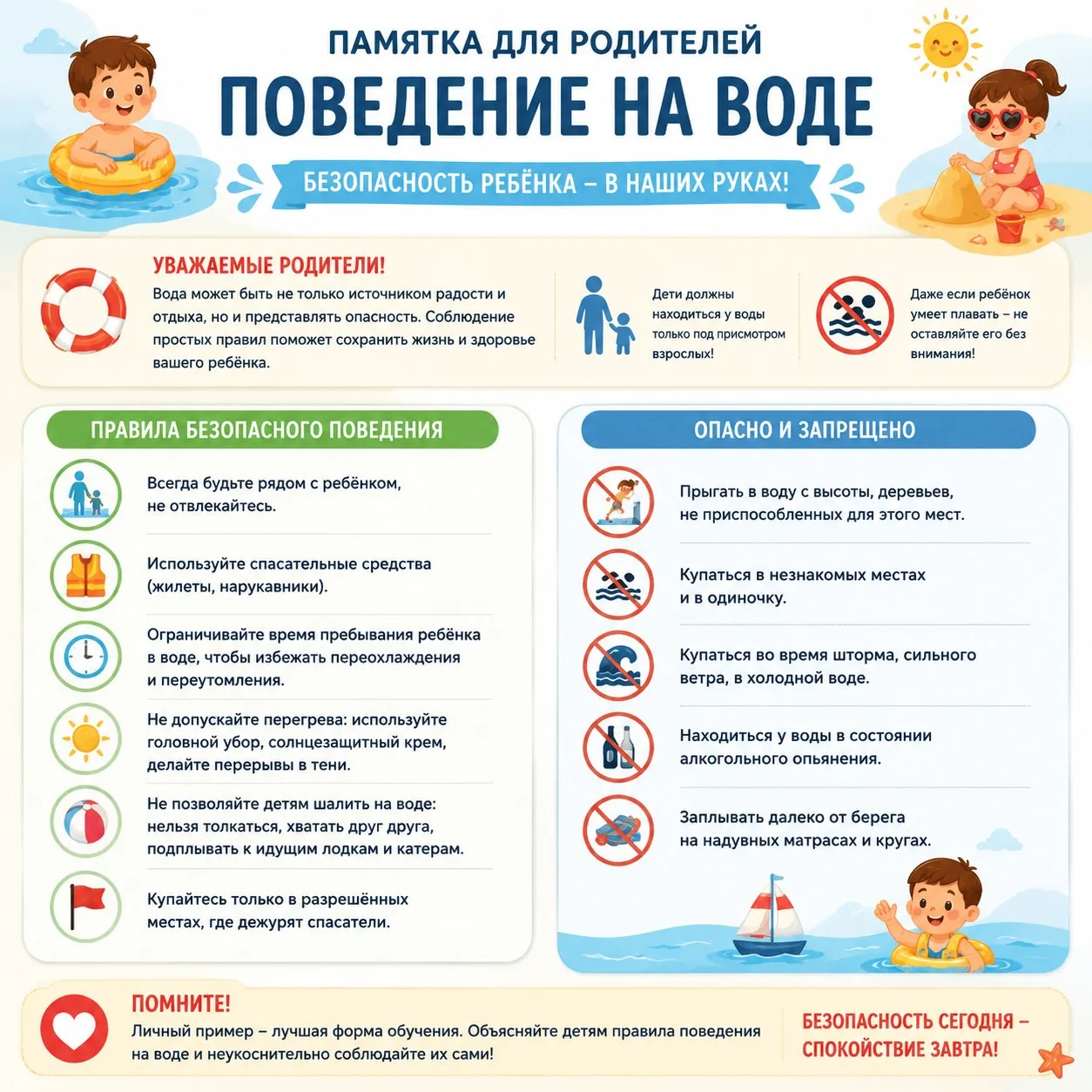 ✅Летний отдых у воды – это радость для детей и взрослых, но без соблюдения правил безопасности он мо