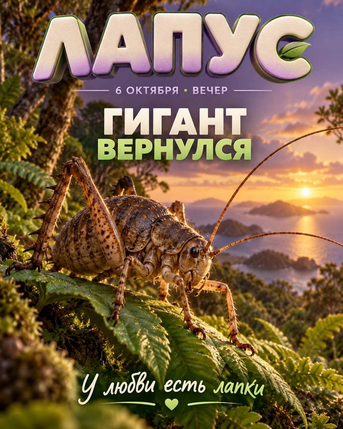 🌿 **Гигант вернулся: в Новой Зеландии спасают необычное насекомое**