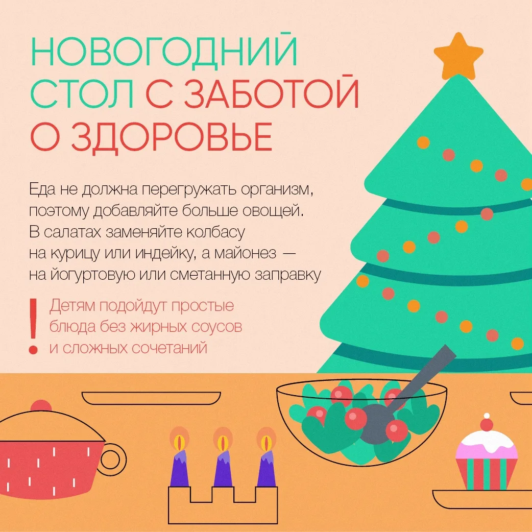 🎄 Как накрыть новогодний стол без вреда для здоровья?

Перед праздниками мы заранее продумываем мен