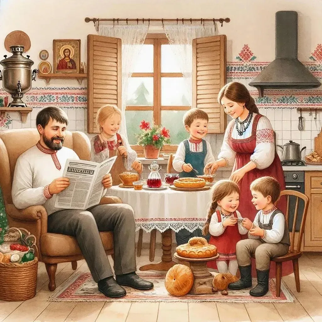 Еще немного упражнений с ИИ. Заданий было два: нарисуй счастливую русскую семью; нарису...