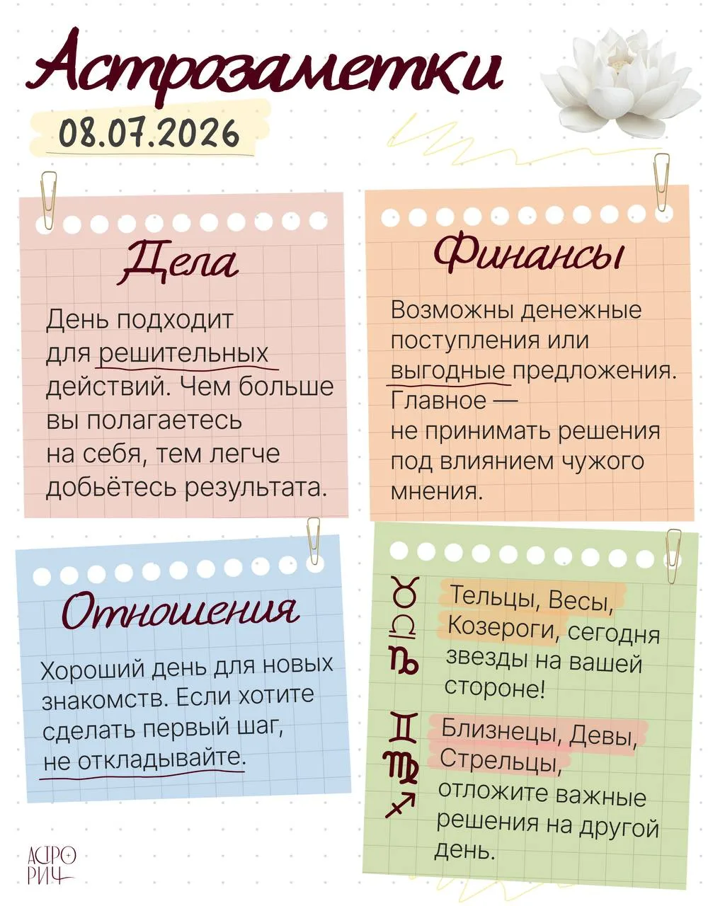 Астрозаметки на 8 июля