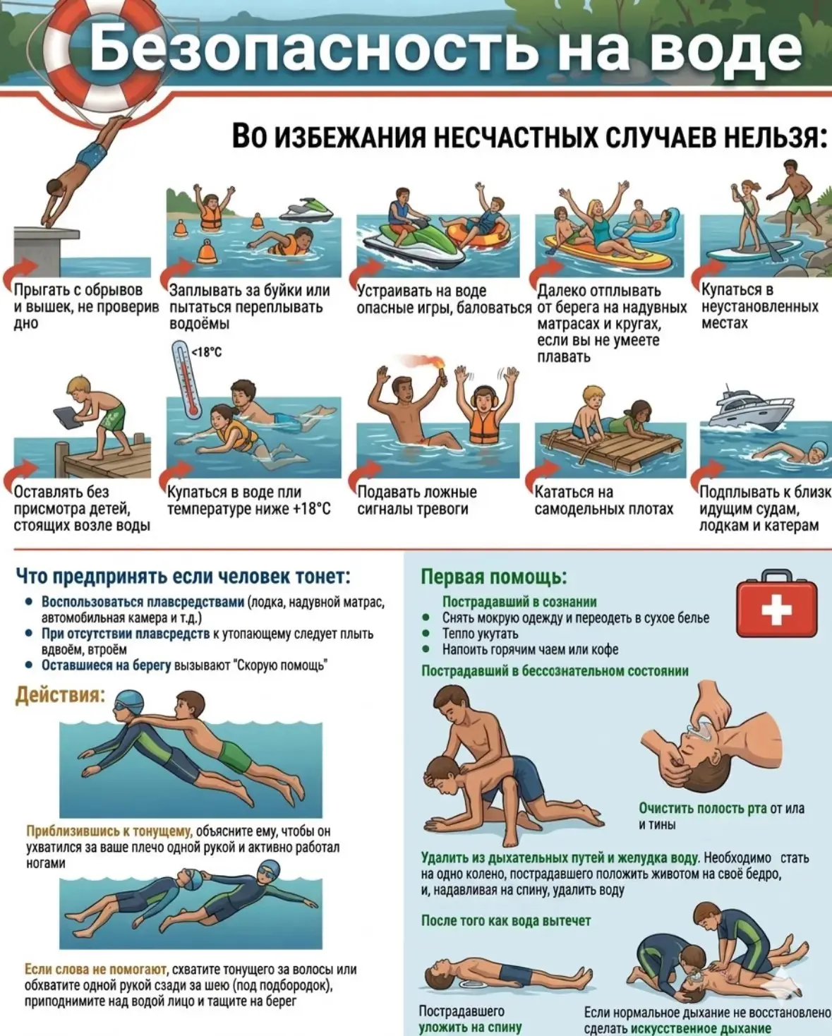 ⚠️ Безопасность на воде: правила, которые спасают жизнь!

Лето, солнце, купальный сезон... 🌞 Но вод