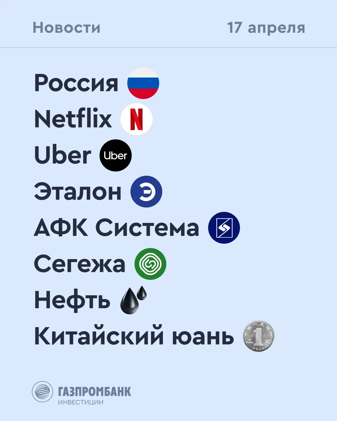 ➡️ Что происходит на рынке  Сегодня, 17 апреля  🔹 По мнению Банка России, умеренный поступательный р