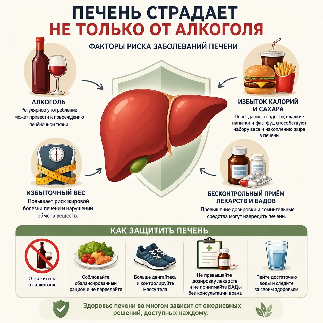 🧪 Печень страдает не только от алкоголя

Заболевания печени часто связывают только с употреблением 