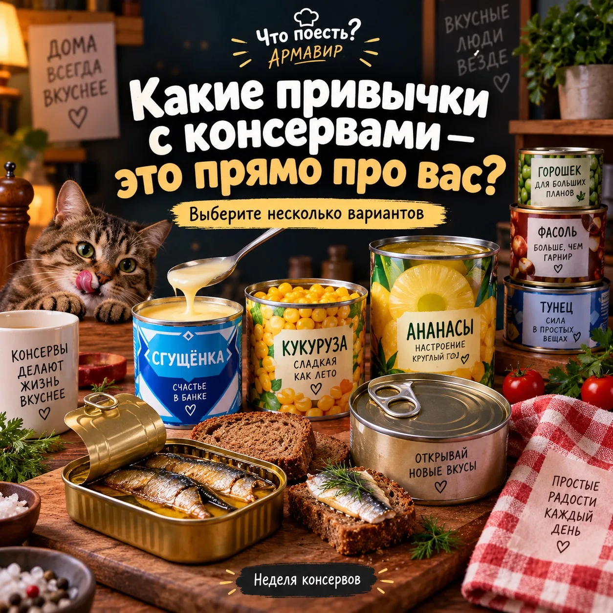 🥫 Кукурузу покупали для салата, сгущёнку — для блинов. Но ложка появилась раньше остал...