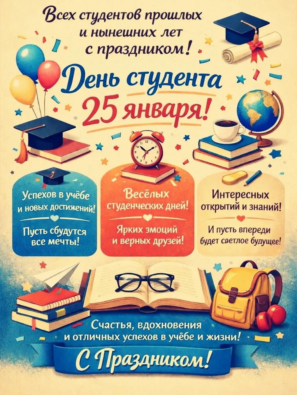 🎓🎓С праздником, бывшие и настоящие
студенты! Этот день — особенный для всех, кто когда-либо держал