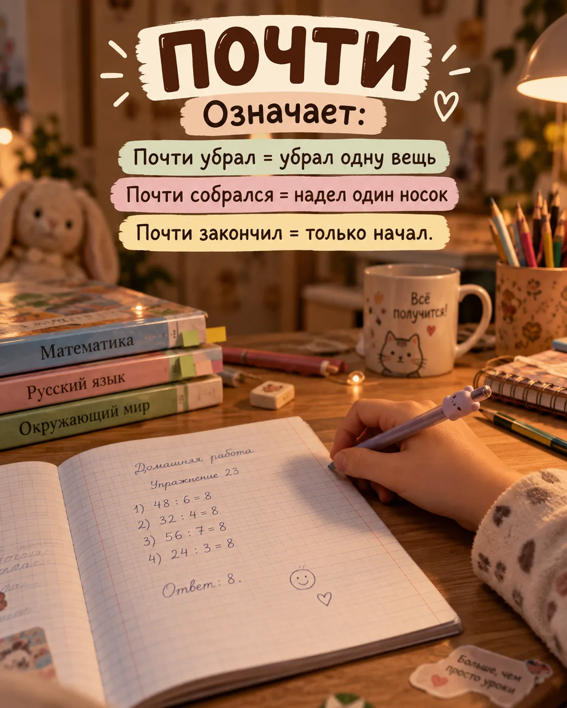 У детей своё понимание слова «почти» 😄— Уроки сделал?