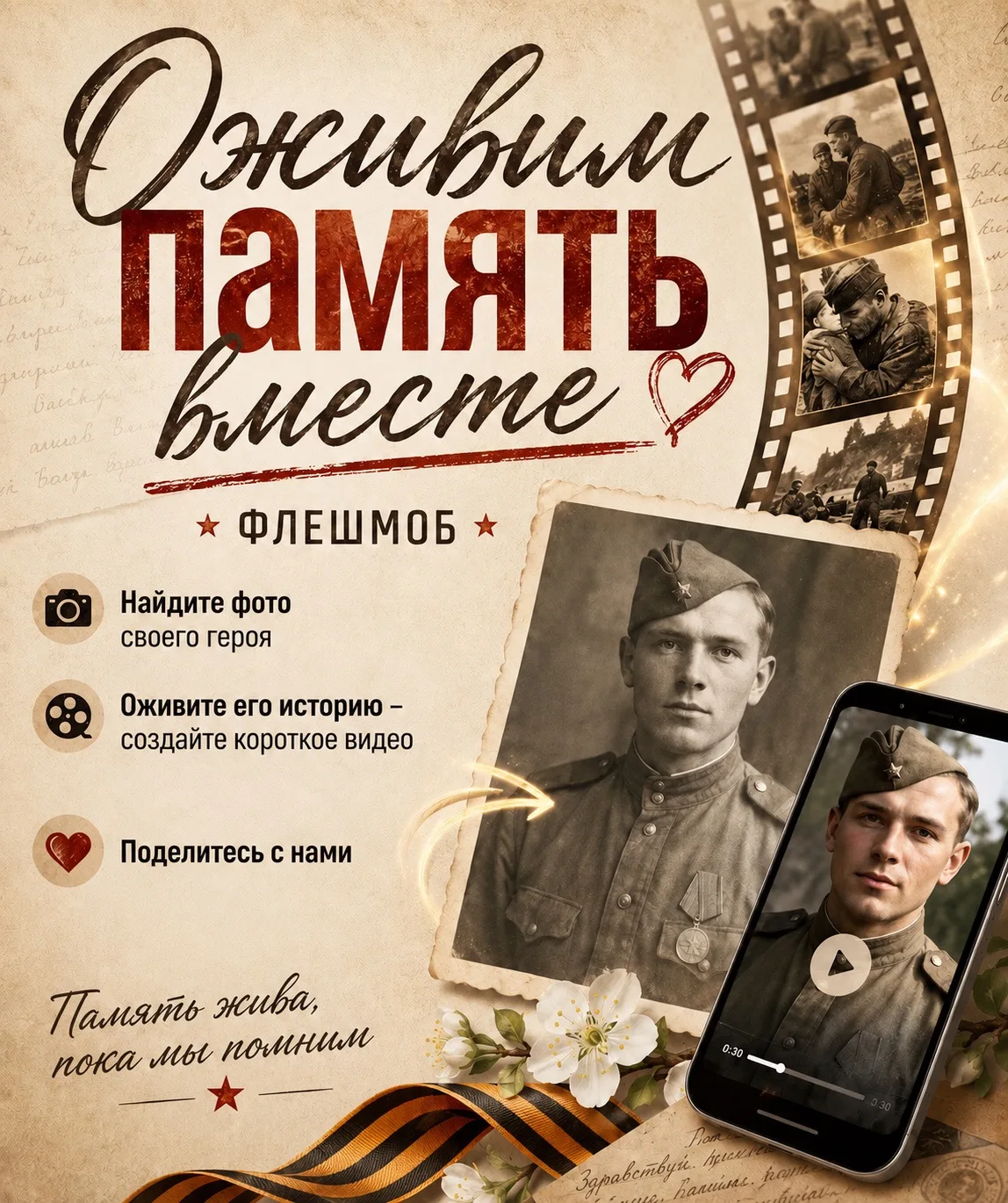 🎞️ Гимназия запускает флешмоб «Оживим память вместе»❤️   Мы предлагаем не просто вспомнить — а оживи