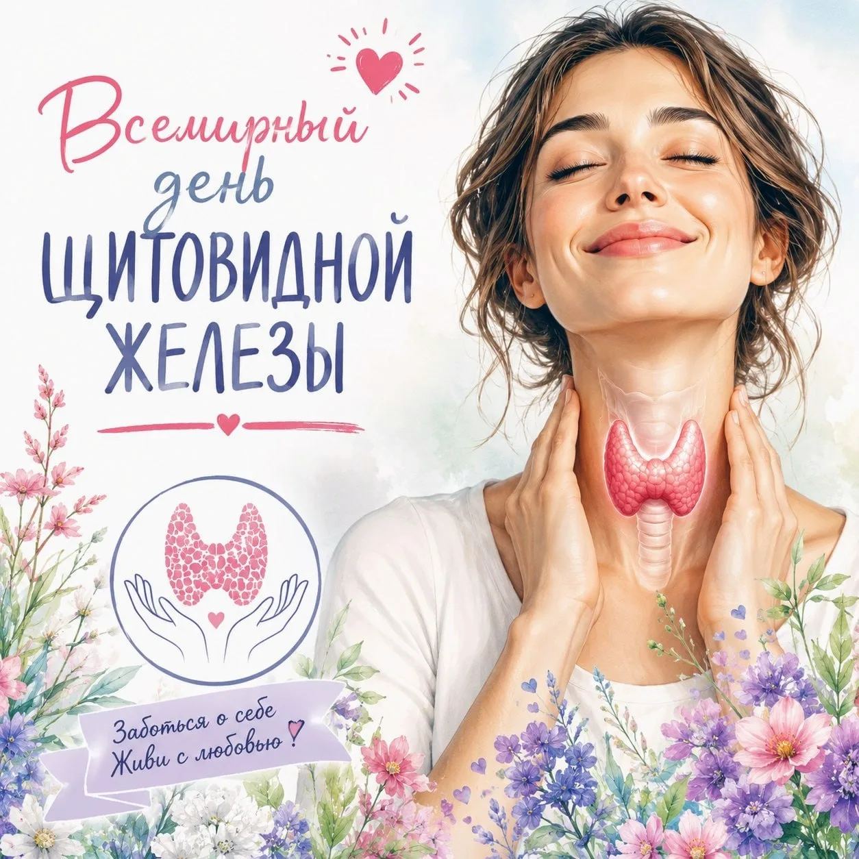 🩺✨ 25 мая — Всемирный день щитовидной железы ✨💙  Сегодня во всём мире отмечают Всемирный день щитови