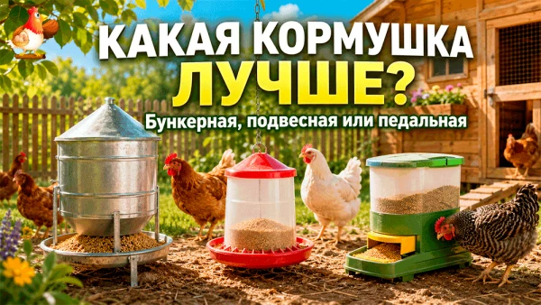 Какая кормушка для кур лучше – бункерная, подвесная или педальная – выбираем без нервов...
