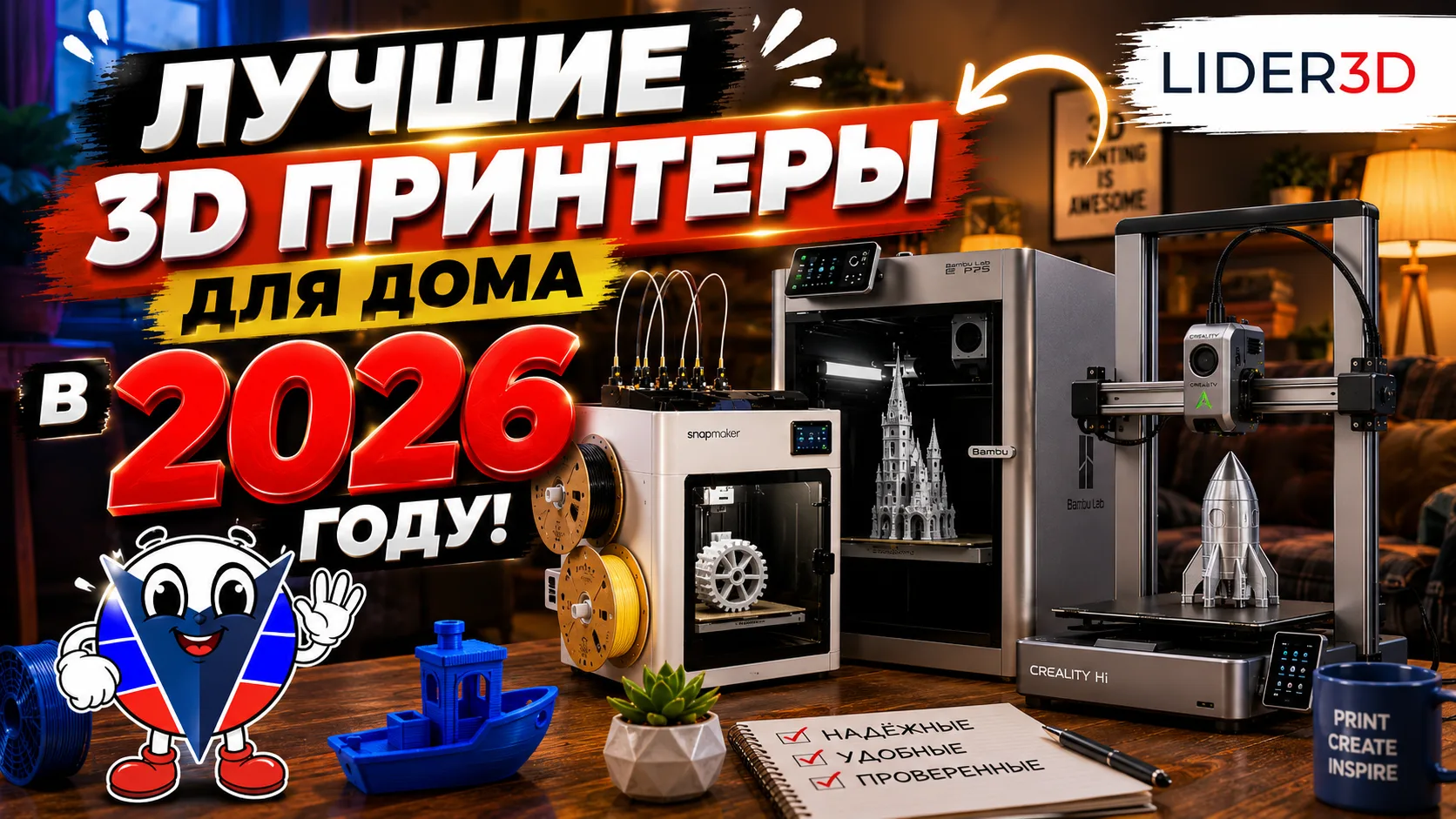 🧐А какие лучшие 3D принтеры для дома в 2026 году? Так чтобы купил, поставил в комнате и печатаешь? 