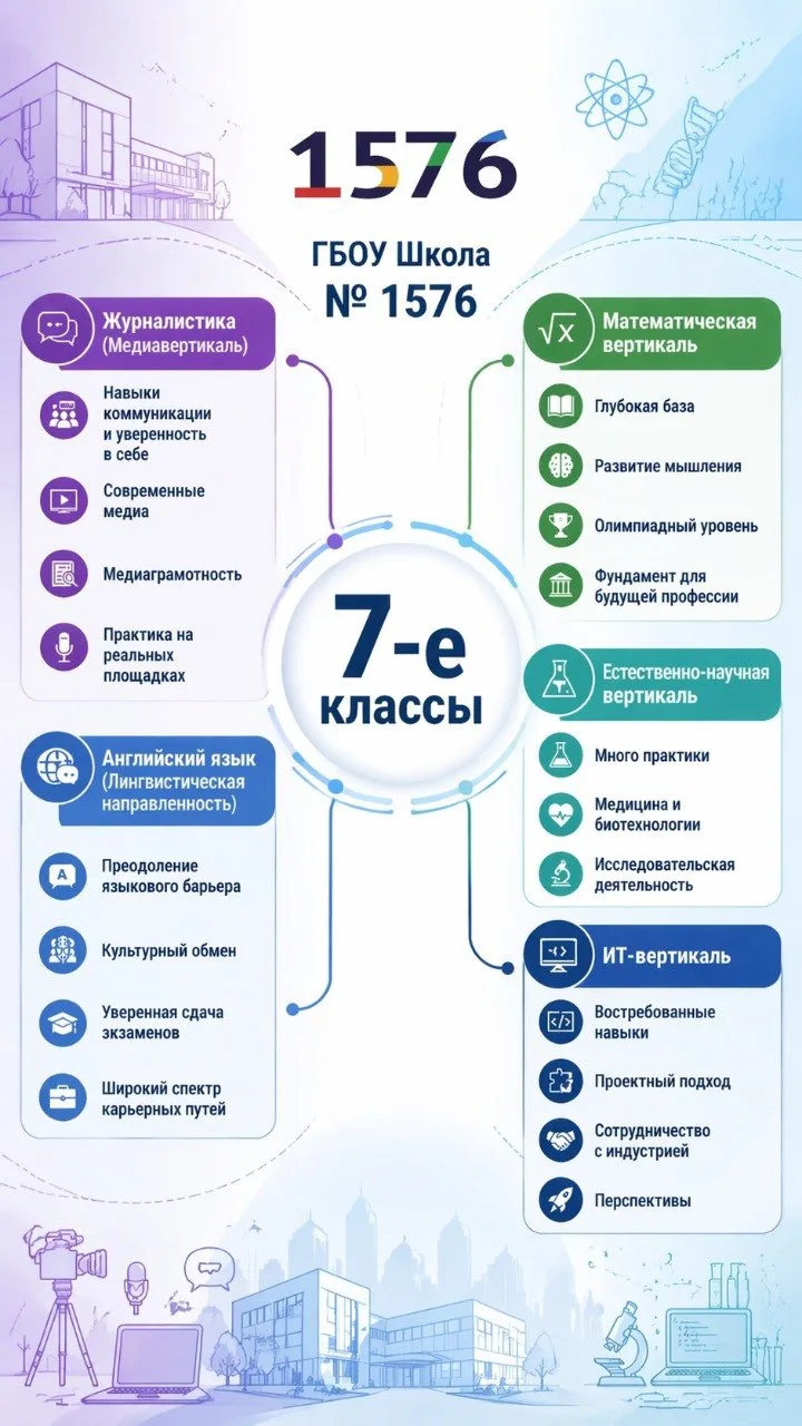 Родители будущих семиклассников, мы напоминаем: в Школе № 1576 продолжается набор!

У нас – 5 сильны