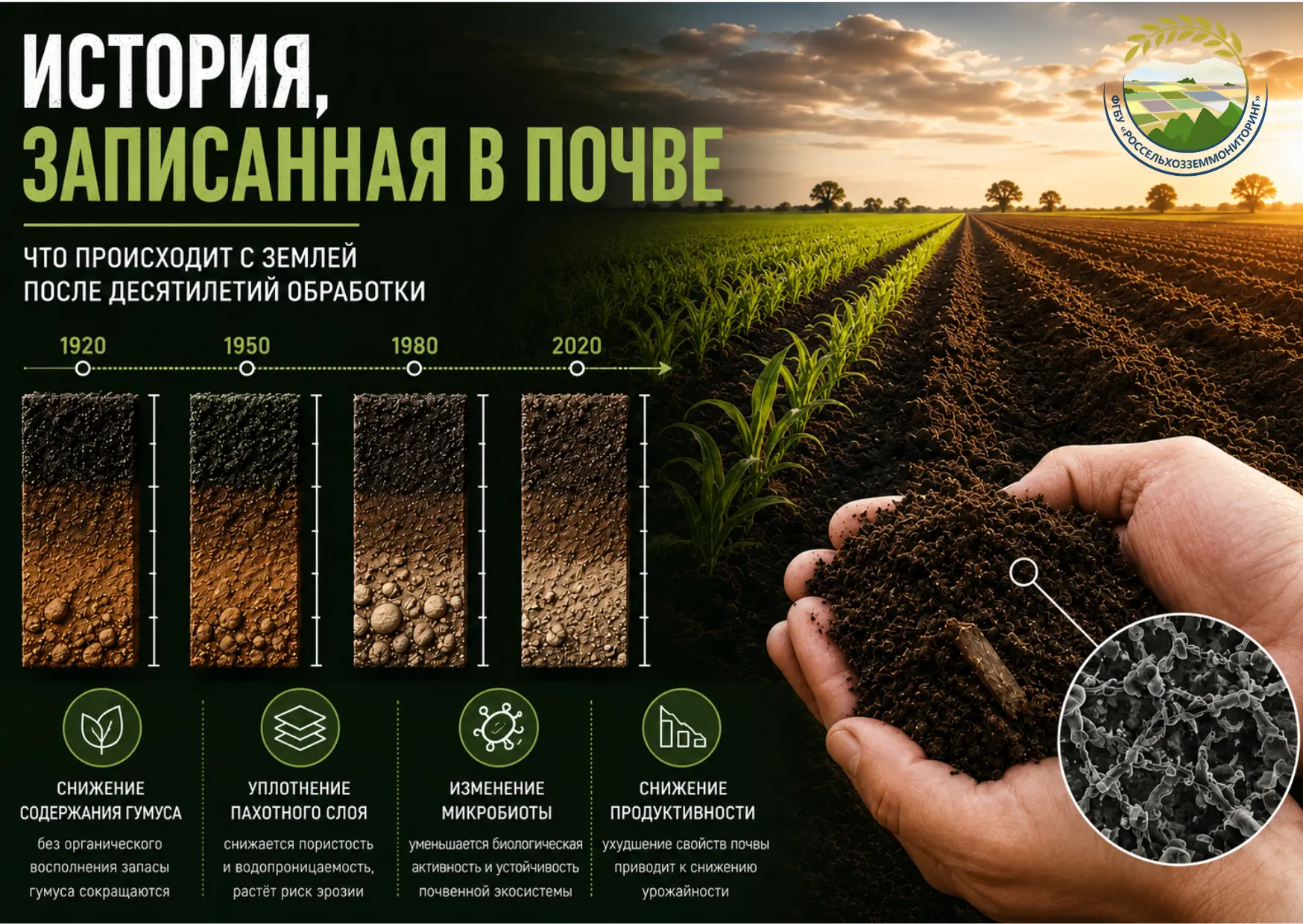 Почва кажется устойчивой и неизменной, однако длительное сельскохозяйственное использов...