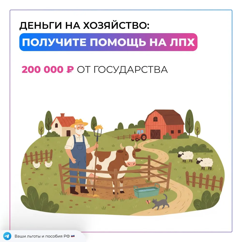 🚜 Живете в частном доме? Получите 200 000 ₽ на свое хозяйство