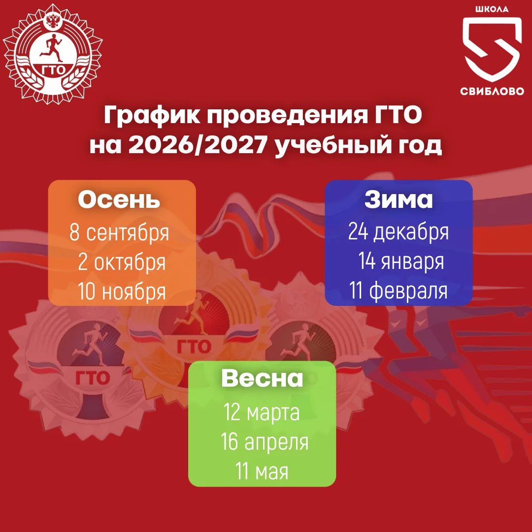 Время проверить себя! График ГТО на 2026–2027 учебный год