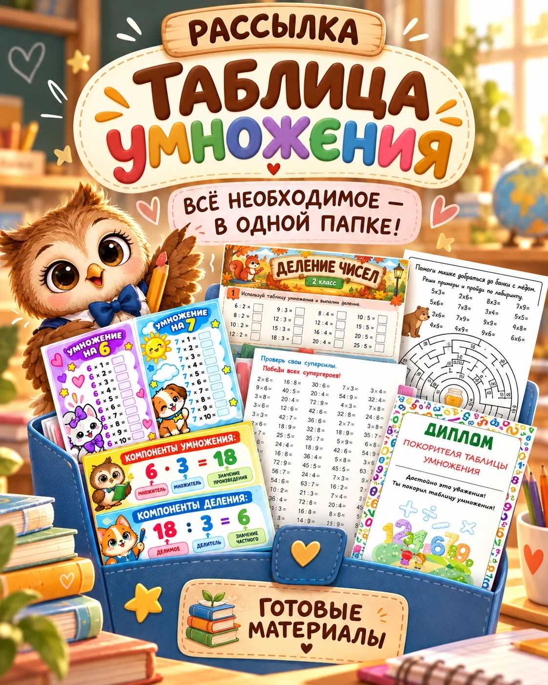 🔥 ТАБЛИЦА УМНОЖЕНИЯ: ВСЁ НЕОБХОДИМОЕ — В ОДНОЙ ПАПКЕ! 🎁