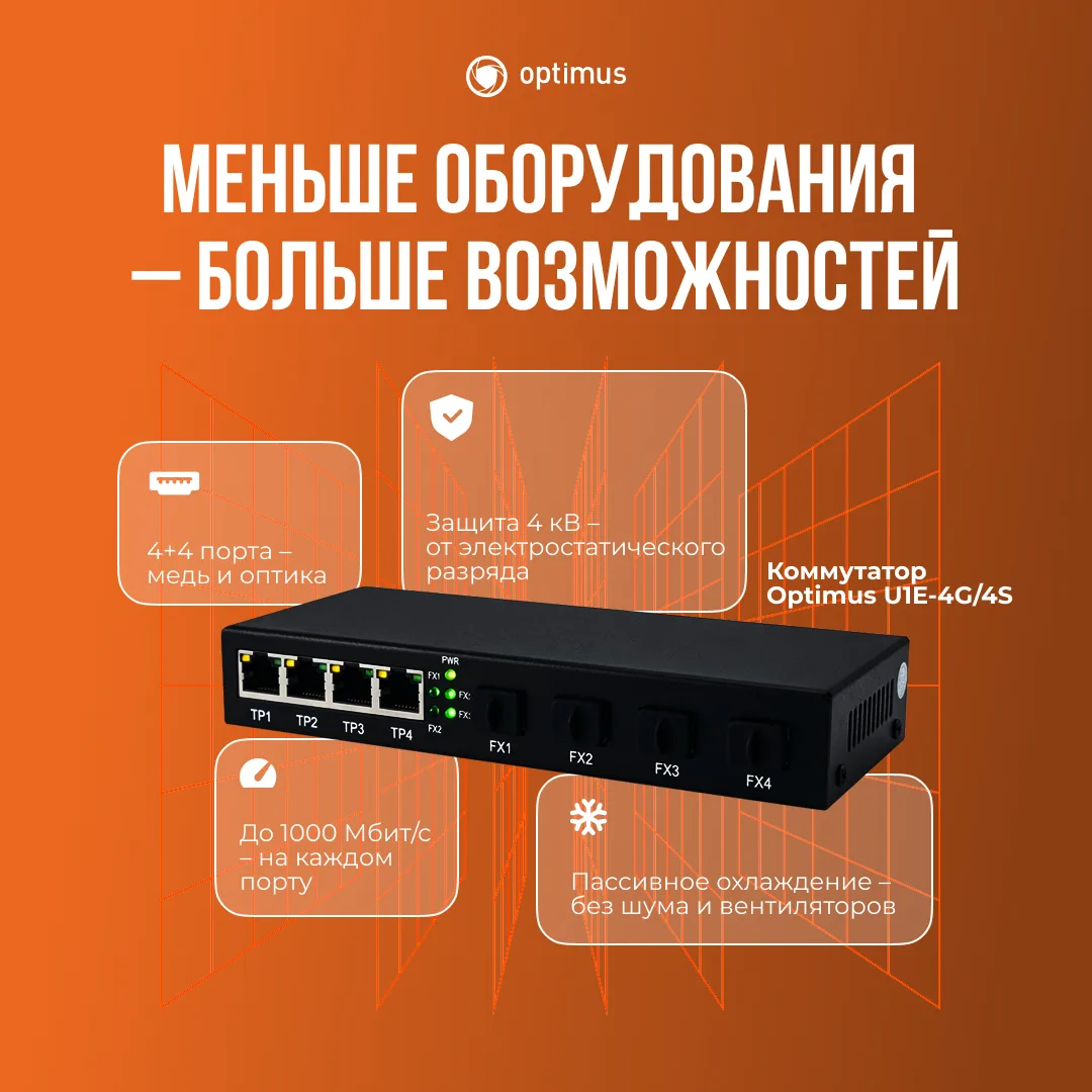 💪 Новинка от Optimus — коммутатор, который заменяет два устройства сразу.
