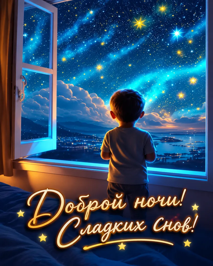 Доброй ночи! Сладких снов! Пусть эта ночь будет волшебной, как звёздное небо за окном. ...