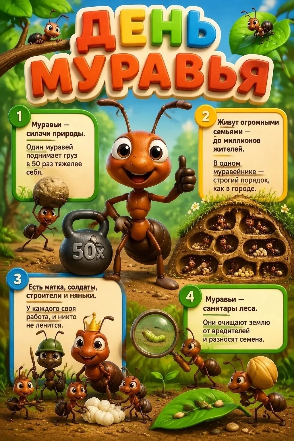 17 мая - День муравья. День муравья – это возможность узнать больше о жизни этих удивит...