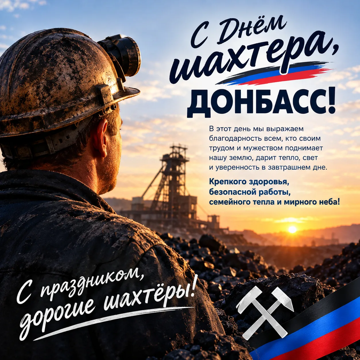 «Сила Донбасса в каждом угле – с Днем шахтера, сердце в земле!»