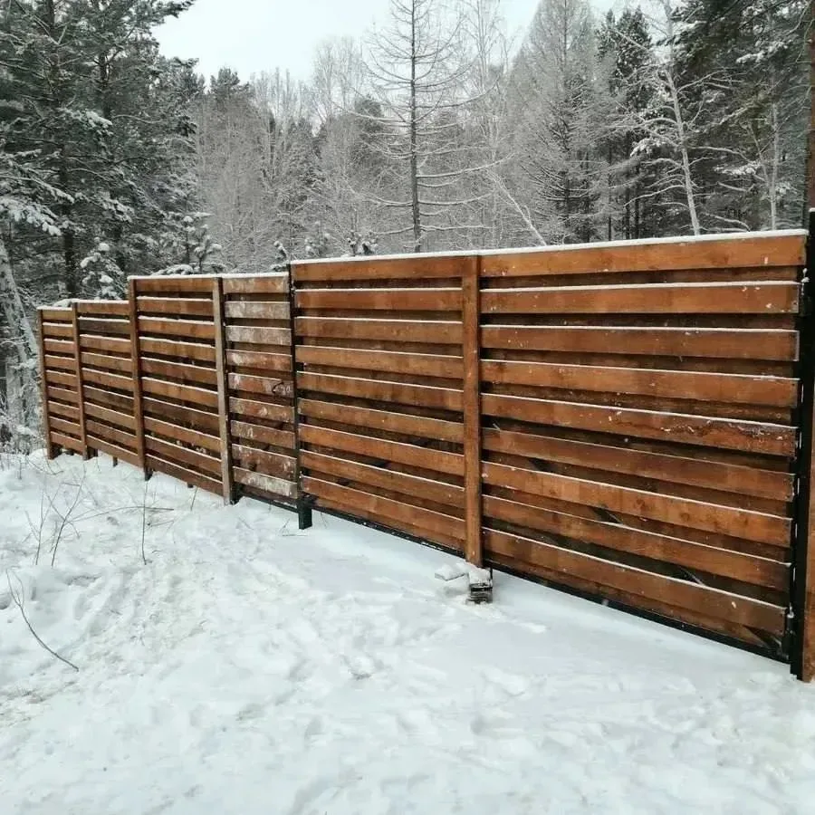 Как классно смотрятся горизонтальные деревянные заборы! 👍🏽